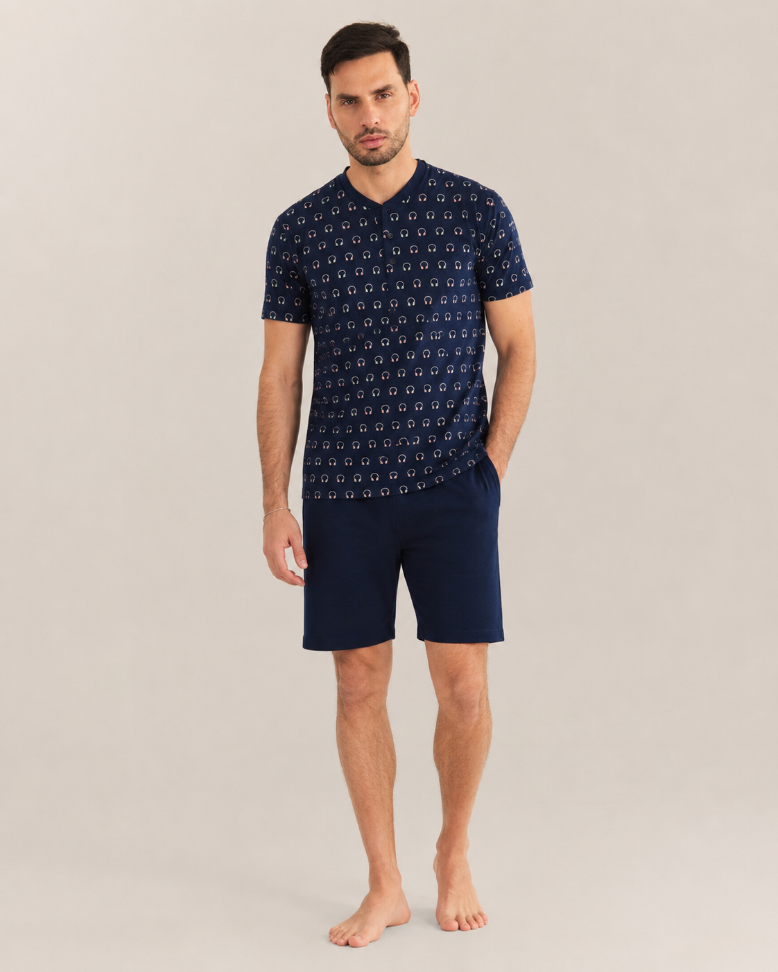Pigiama da uomo mezza manica e pantaloncino - Var. 2