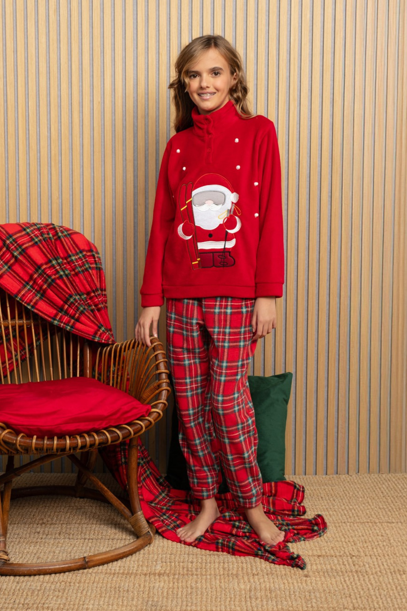 Pigiama Natalizio da ragazza in coral