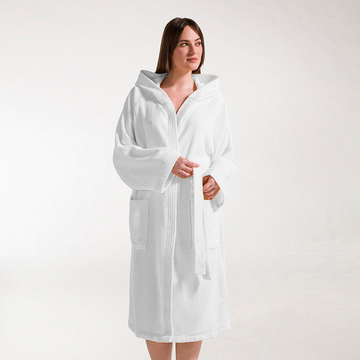 Accappatoio Unisex in Spugna di cotone con cappuccio - Minorca