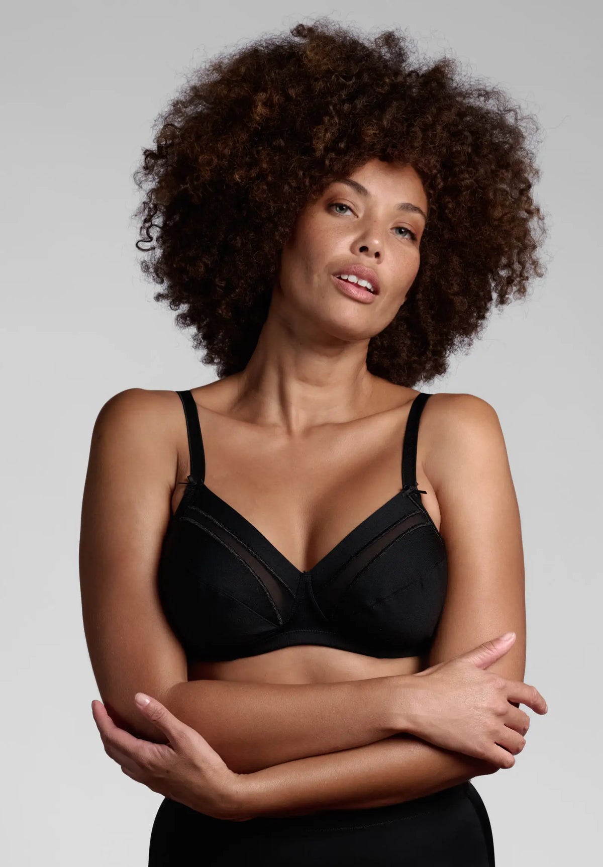 Reggiseno senza ferretto 270 Cotone sulla Pelle, Coppa C - Nero