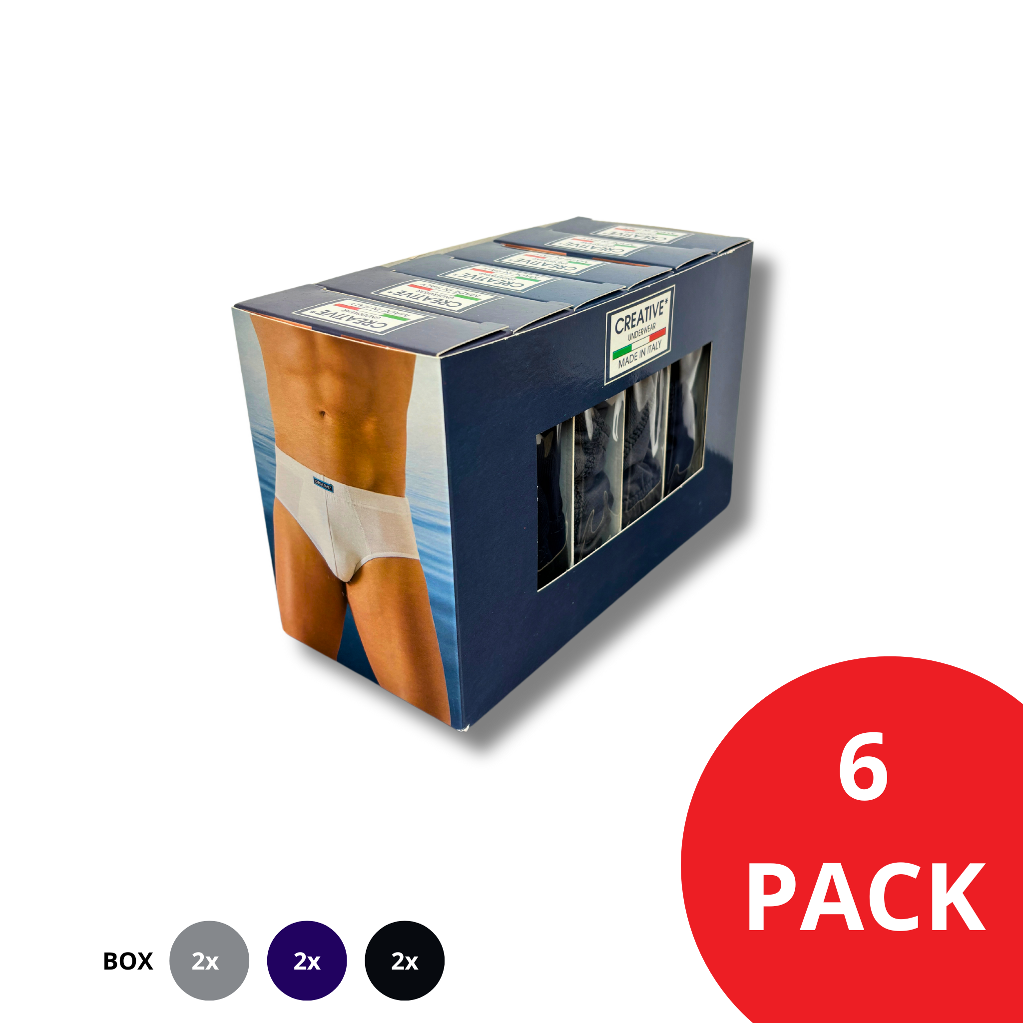 Slip da uomo 6 Pack - 100% Cotone