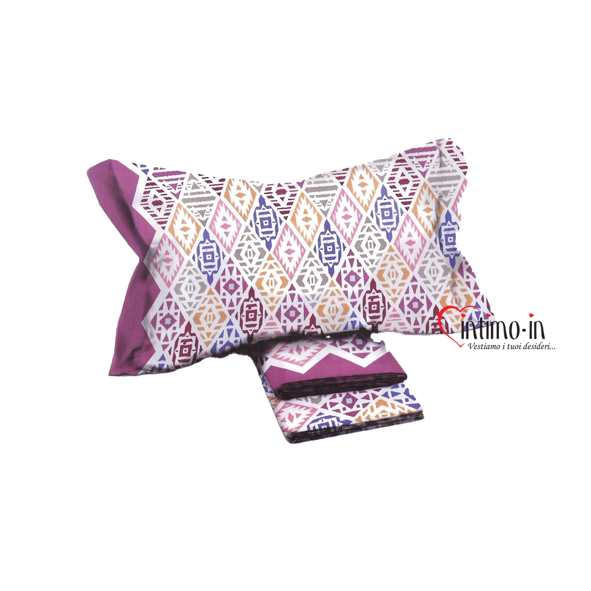 Completo letto in puro cotone linea Venere disegno Ethan