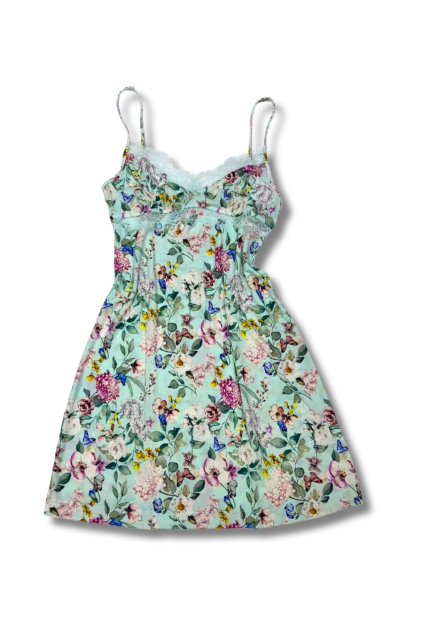 Camicia da notte donna con spalline sottili e fantasia floreale