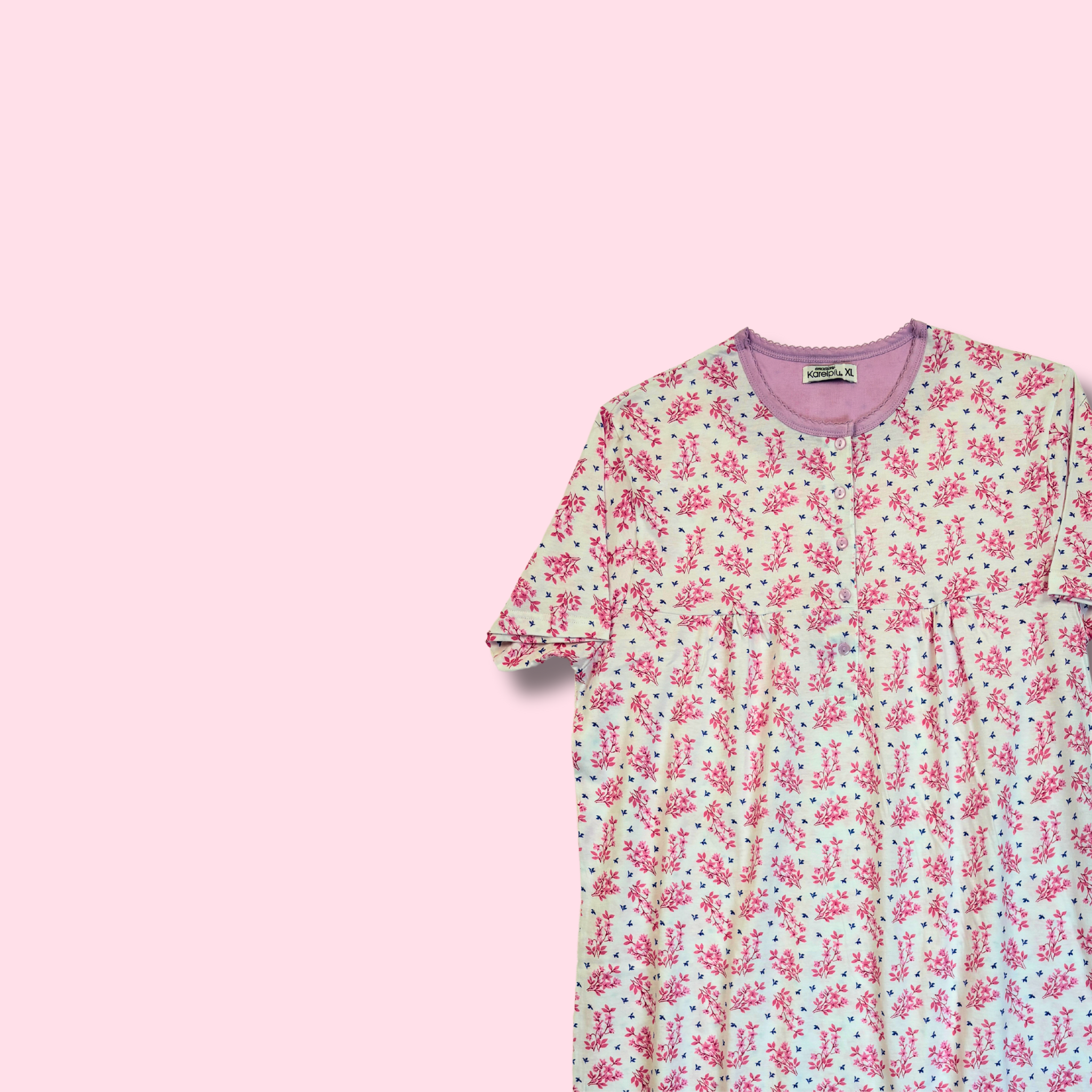 Camicia da notte mezza manica 100% Cotone