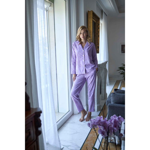 Pigiama da donna in cotone manica lunga