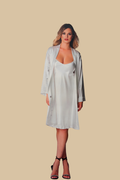 Coordinato Sposa Kimono manica 3/4 + Sottoveste bretellina
