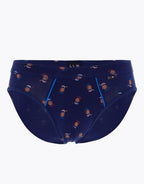 Slip Uomo Casual Stretch Cotton, blu con stampa cocco