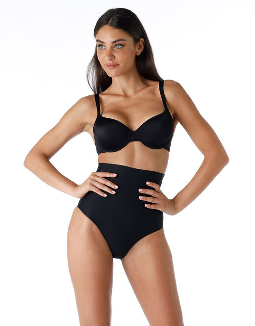 Guaina Slip Vita Alta modellante Smooth Shaping in microfibra - Nero