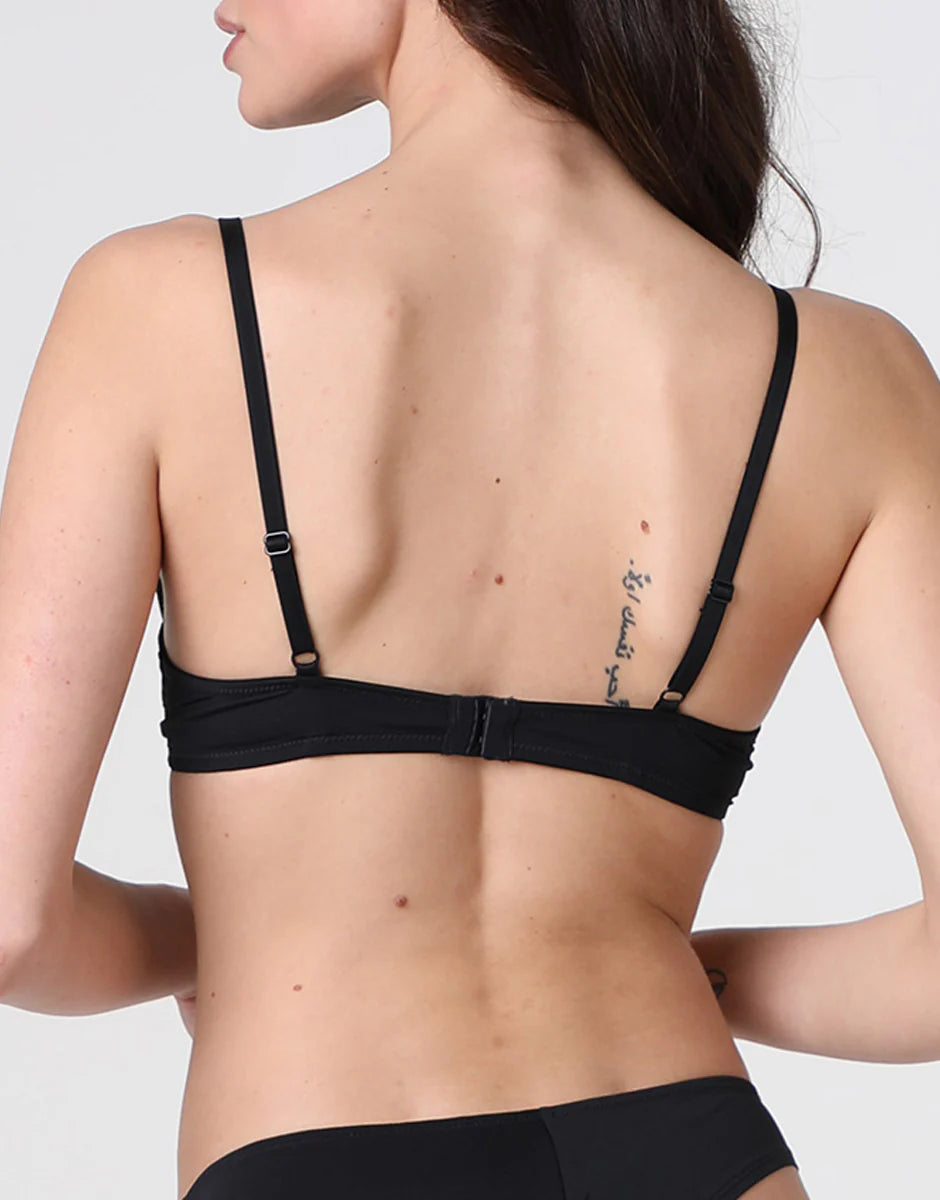 Reggiseno Push-Up con Ferretto Floral Embroidery in tulle, nero
