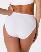 Slip midi Lovely Charme bianco in cotone elasticizzato con pizzo confezione da 3