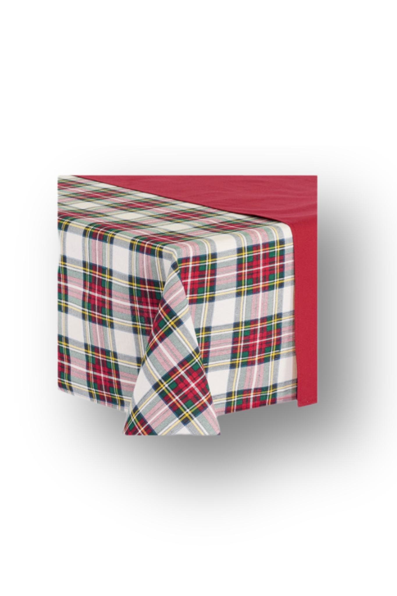 Tovaglia 140x180 Stampata Tartan + Runner Rosso