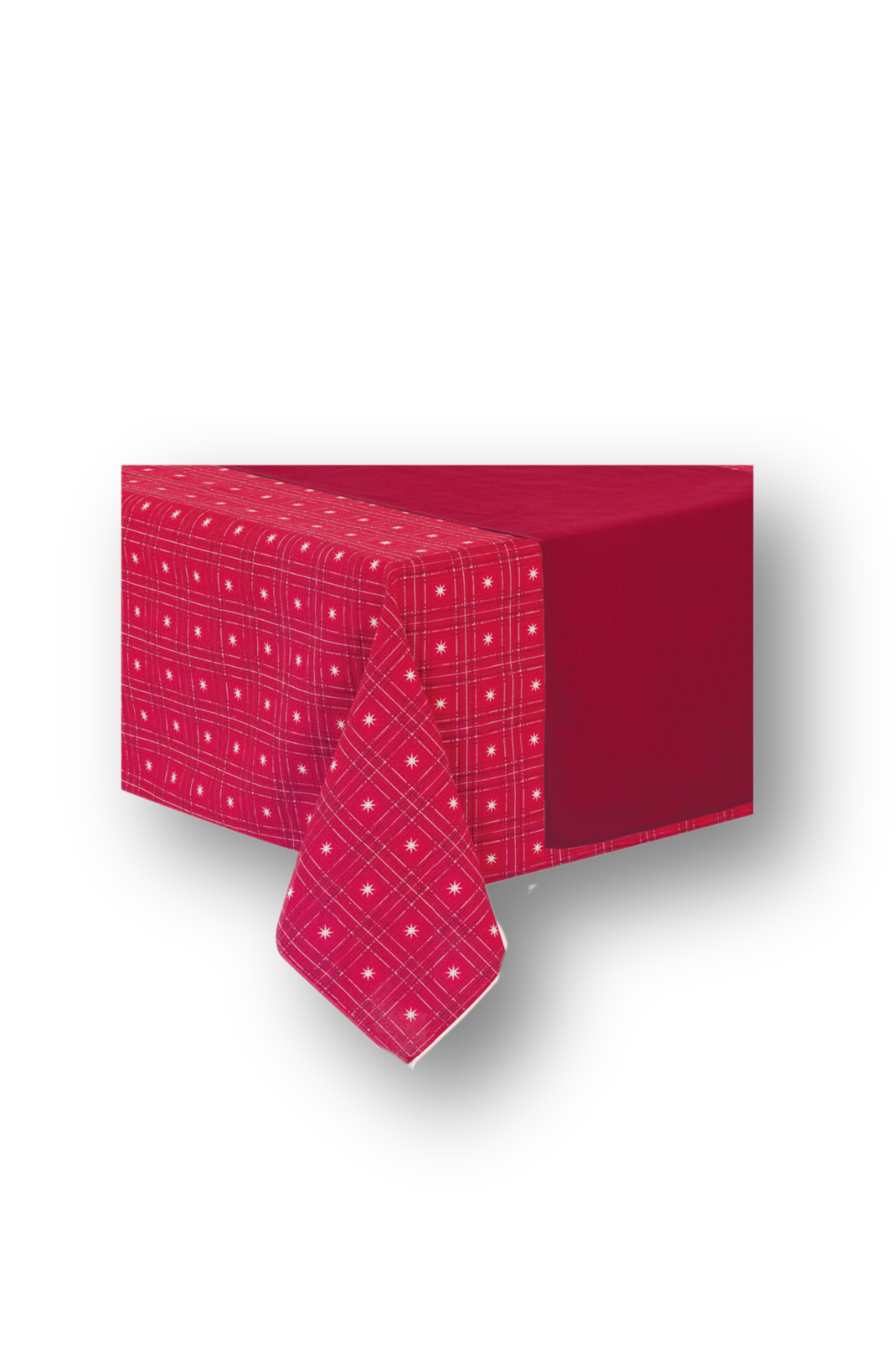 Tovaglia 140x180 Stampata Tartan + Runner Rosso