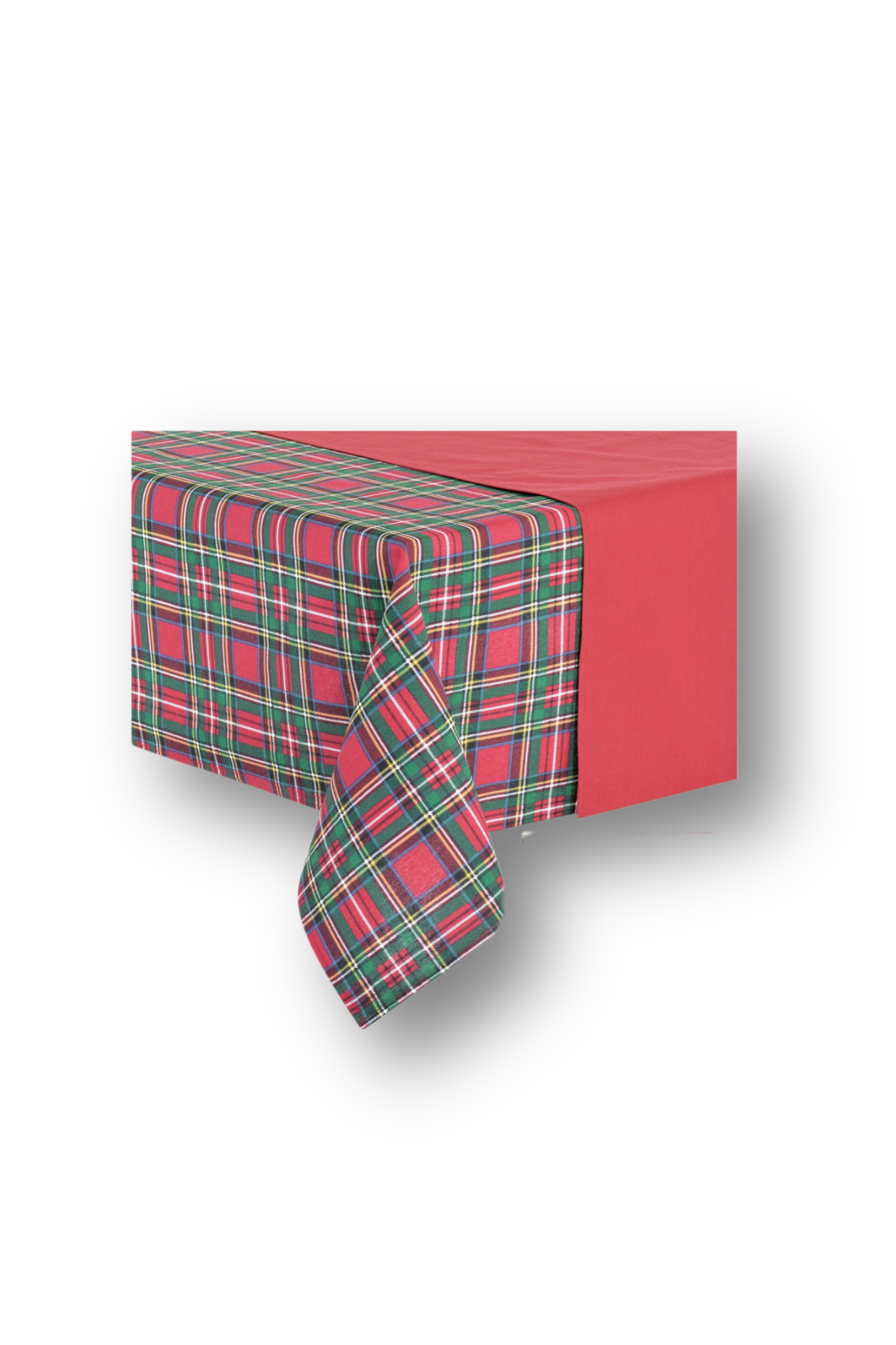 Tovaglia 140x180 Stampata Tartan + Runner Rosso