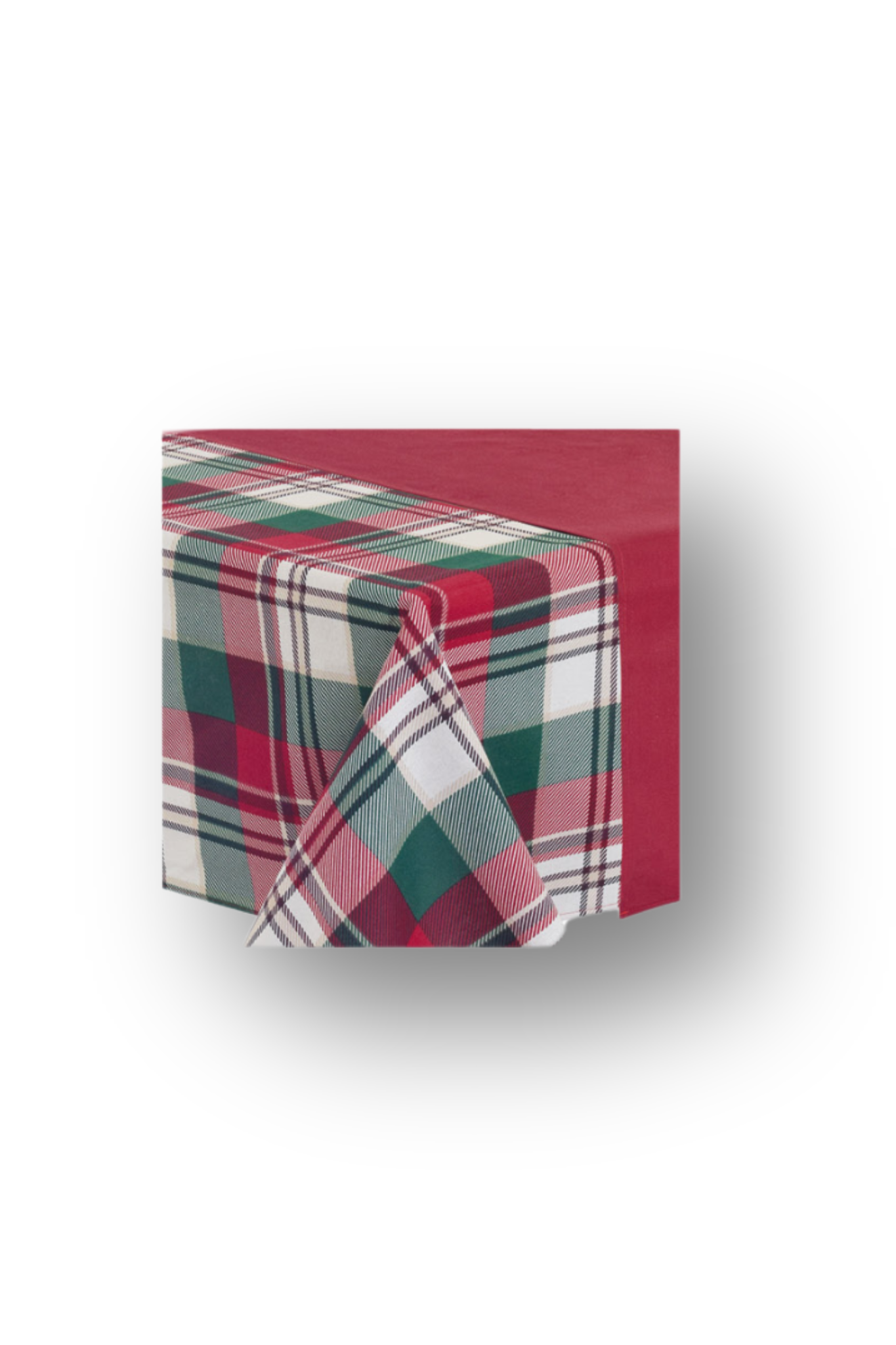 Tovaglia 140x180 Stampata Tartan + Runner Rosso