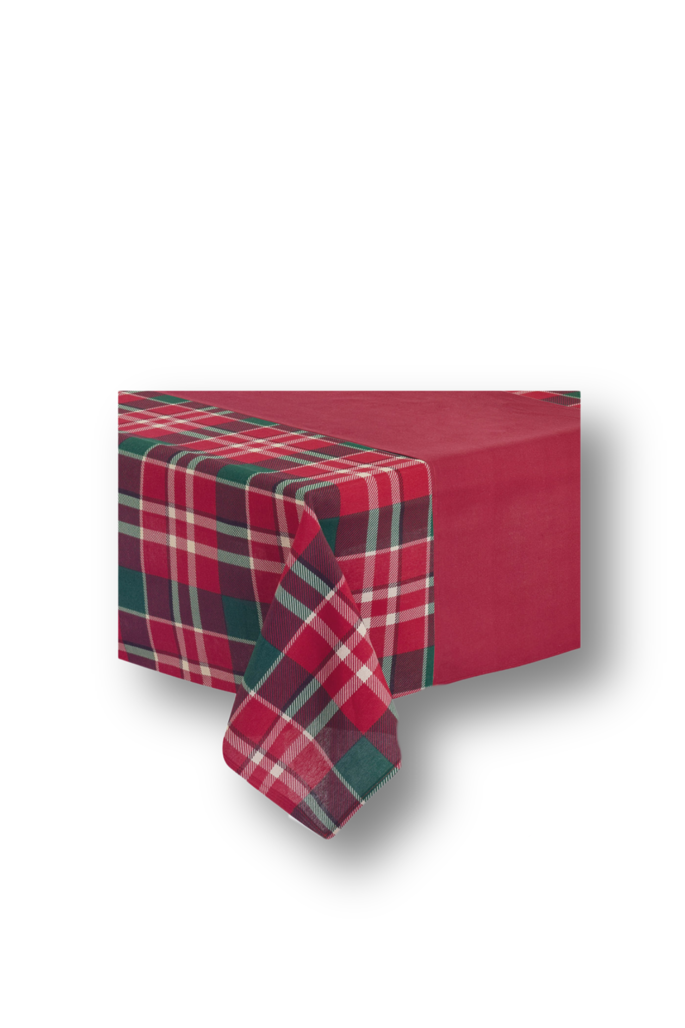 Tovaglia 140x180 Stampata Tartan + Runner Rosso