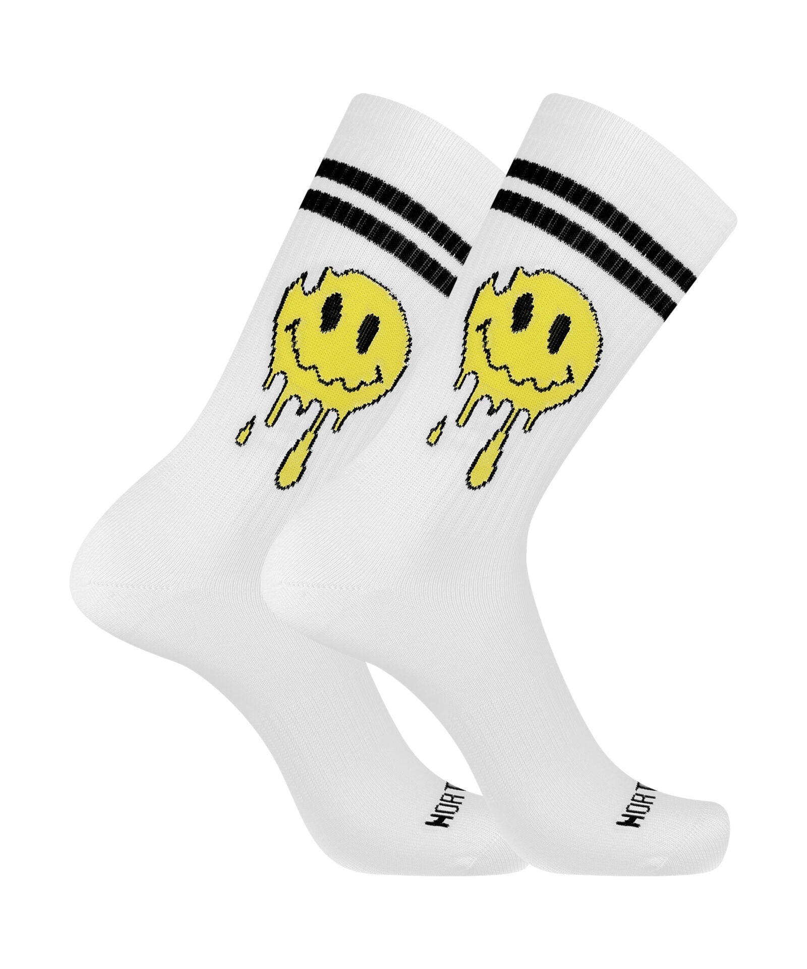 Calze corte unisex a costina con fantasia smile