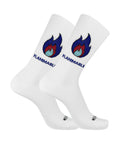 Calze corte unisex a costina con fantasia fiamma “Flammable”