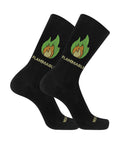Calze corte unisex a costina con fantasia fiamma “Flammable”