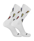 Calze corte unisex a costina con fantasia fulmini e saette
