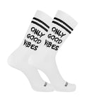 Calze corte unisex a costina con fantasia “ONLY GOOD VIBES”