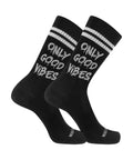 Calze corte unisex a costina con fantasia “ONLY GOOD VIBES”