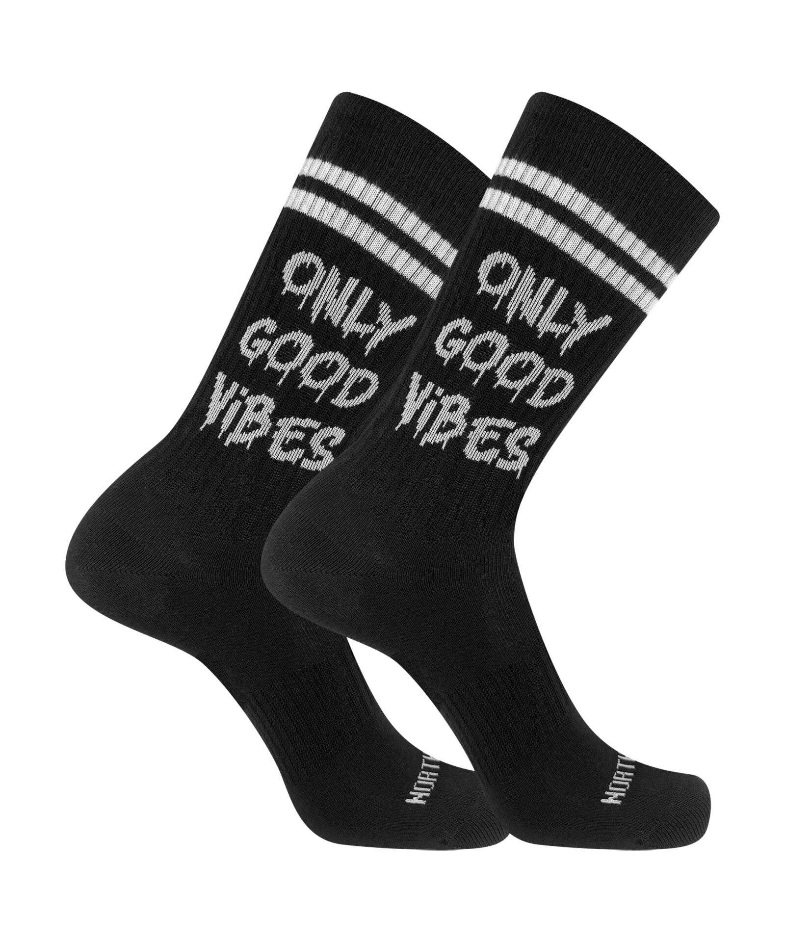 Calze corte unisex a costina con fantasia “ONLY GOOD VIBES”
