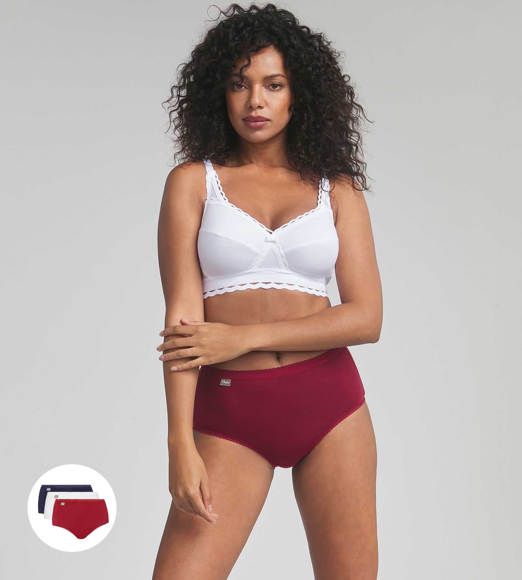 Slip Midi, Cotton Stretch - 3 Pack