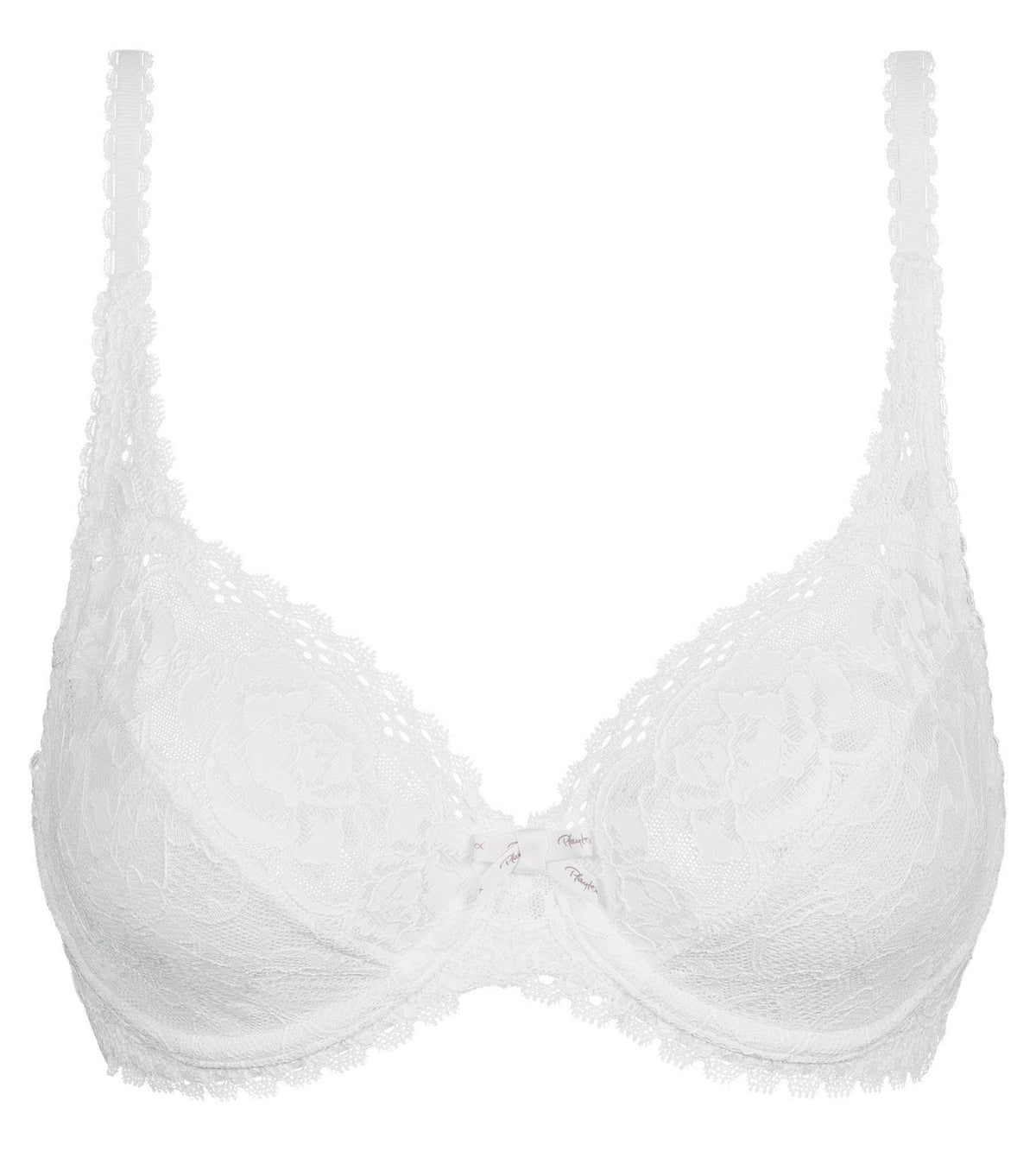 Reggiseno con ferretto bianco Flowery Lace - Bianco