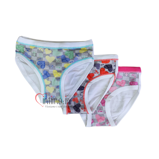 Slip bimba Tri-Pack fantasia Cuori