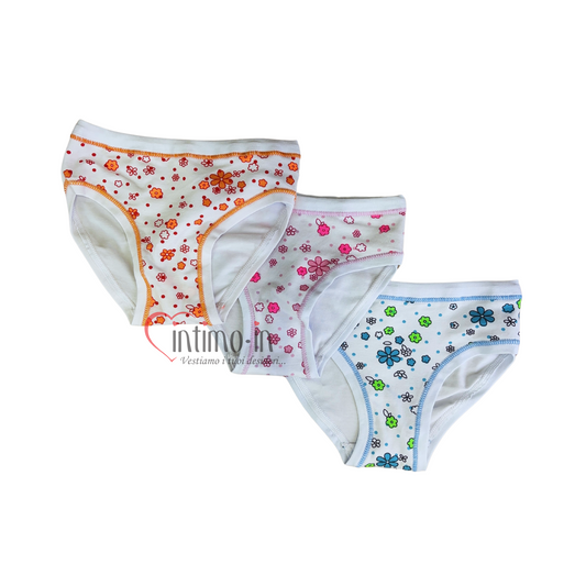 Slip bimba Tri-Pack fantasia Fiori