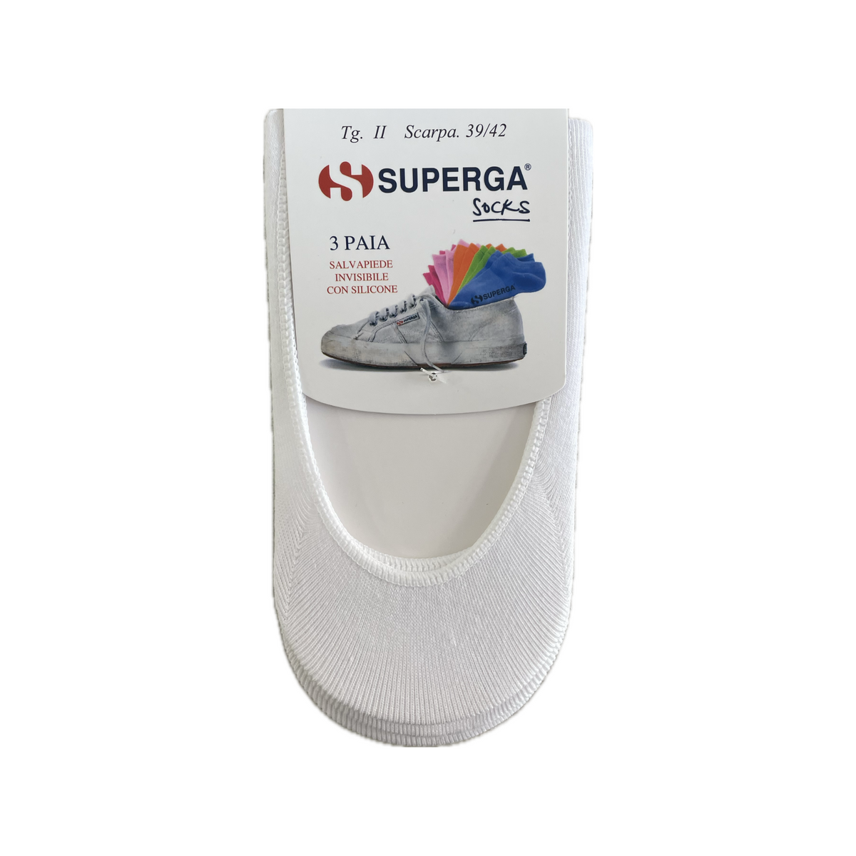 Supergo Salvapiede Invisibile Con Silicone  3 Paia - Bianco