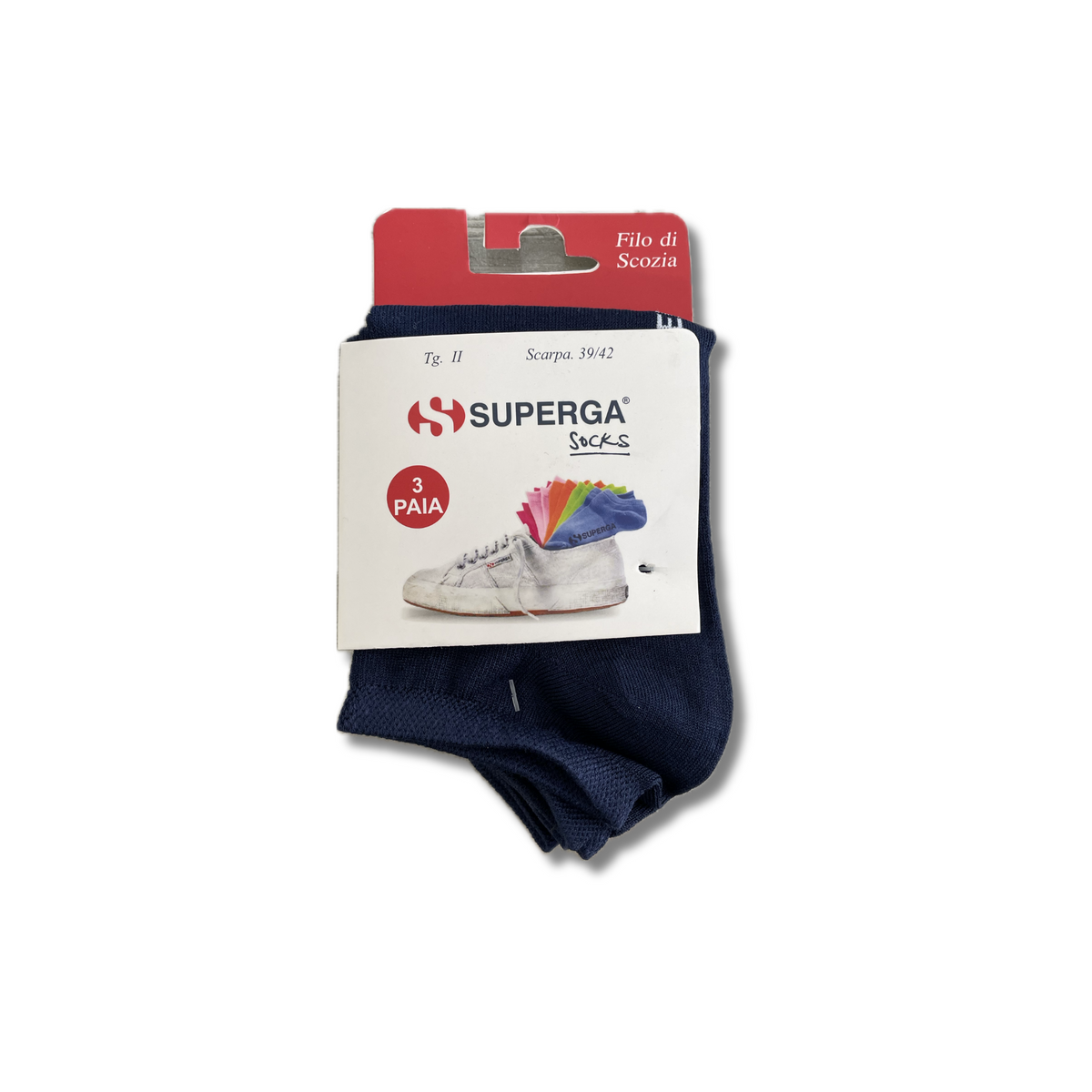 Superga Fantasmino Filo Di Scozia Unisex 3 Paia - Blu