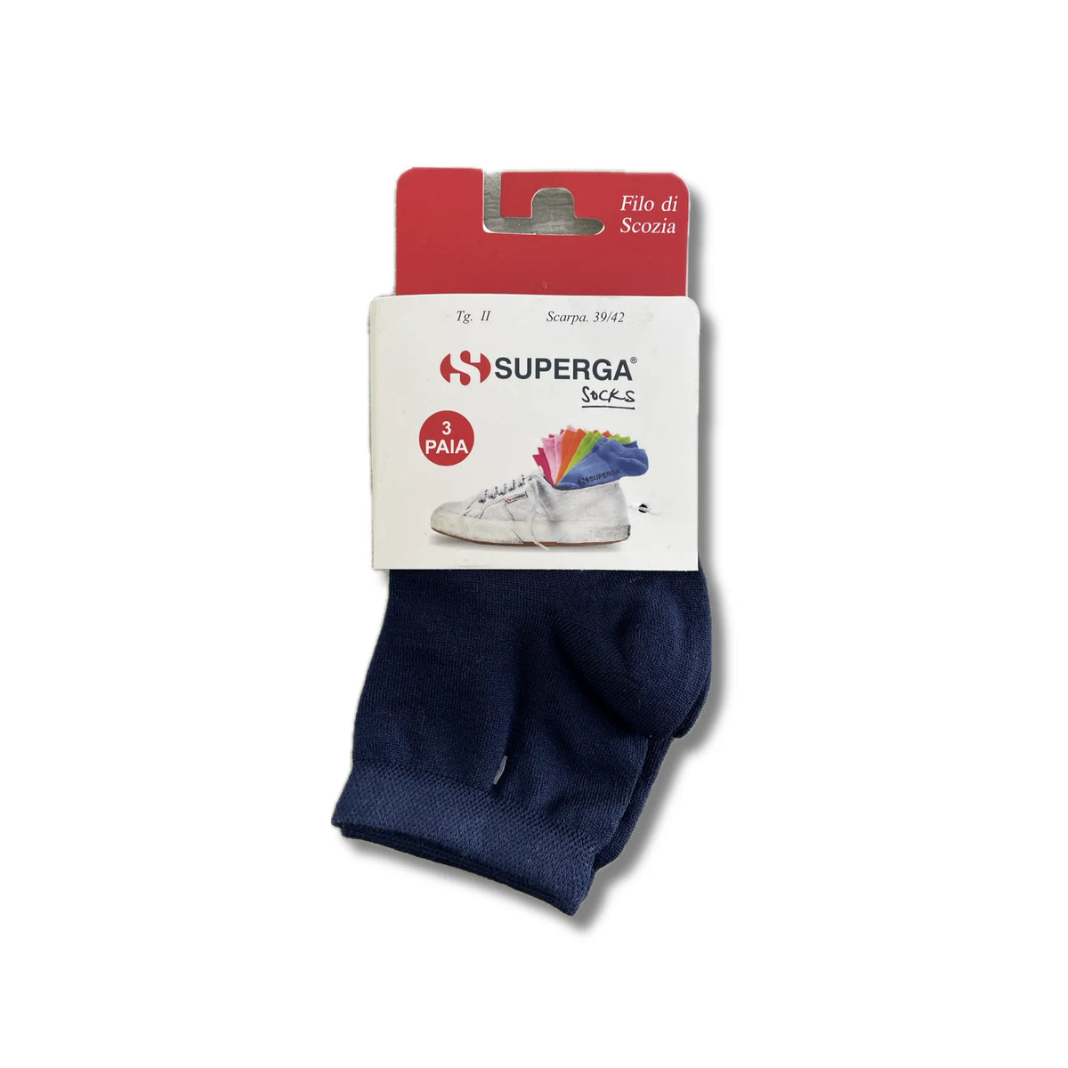 Calzino Filo Di Scozia Unisex Superga 3 Paia - Blu