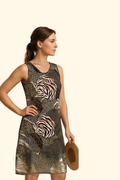 Abito donna smanicato fantasia animalier