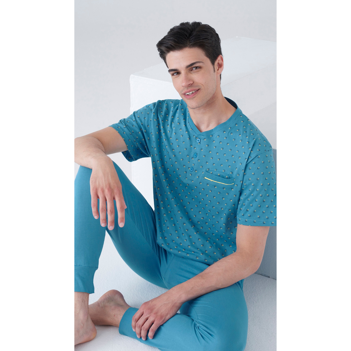 Pigiama uomo 3 pezzi - Azzurro