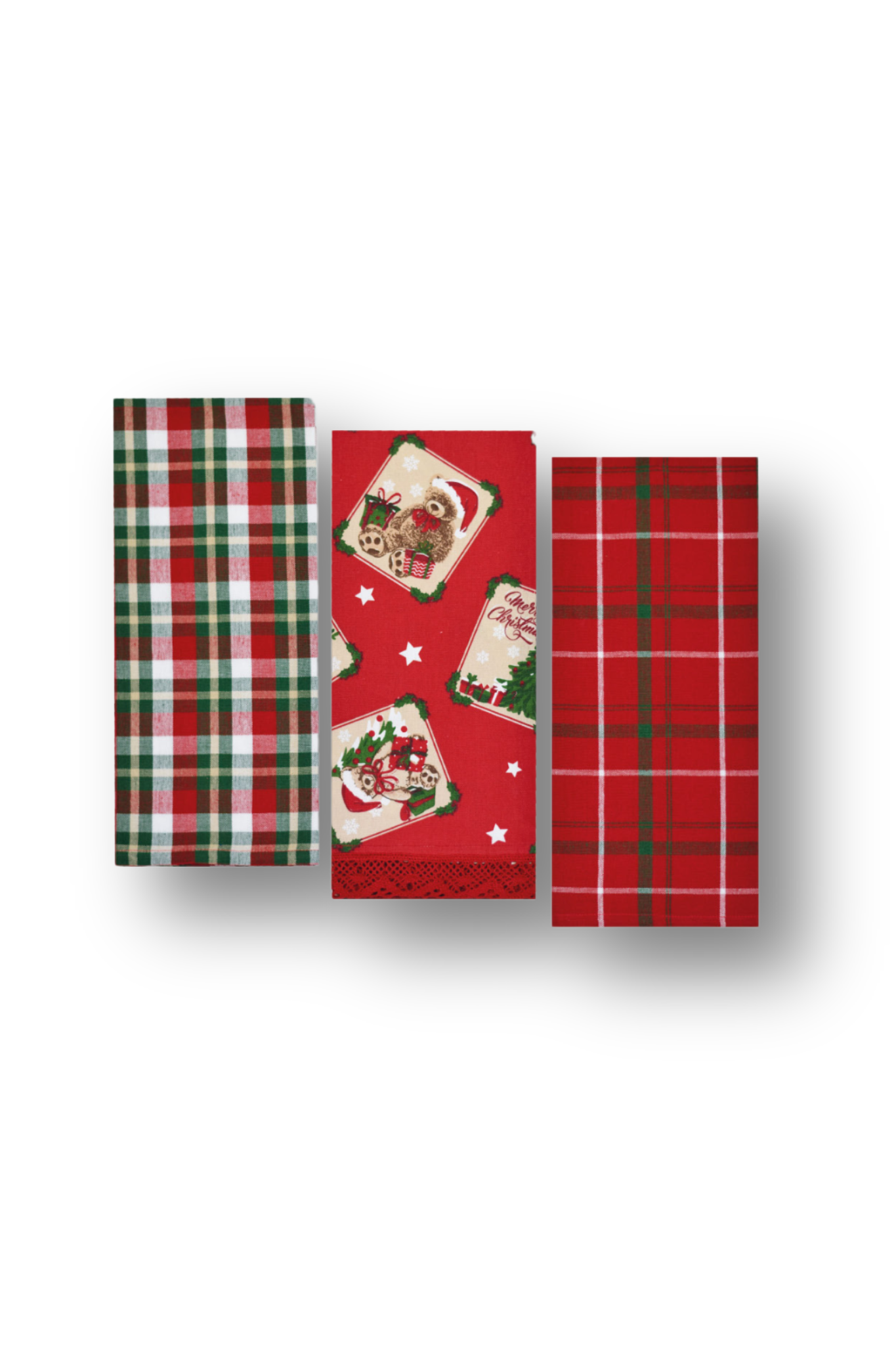 SET 3PZ STROFINACCI 45X65 IN PANAMA TINTO FILO STAMPATI 100% COTONE