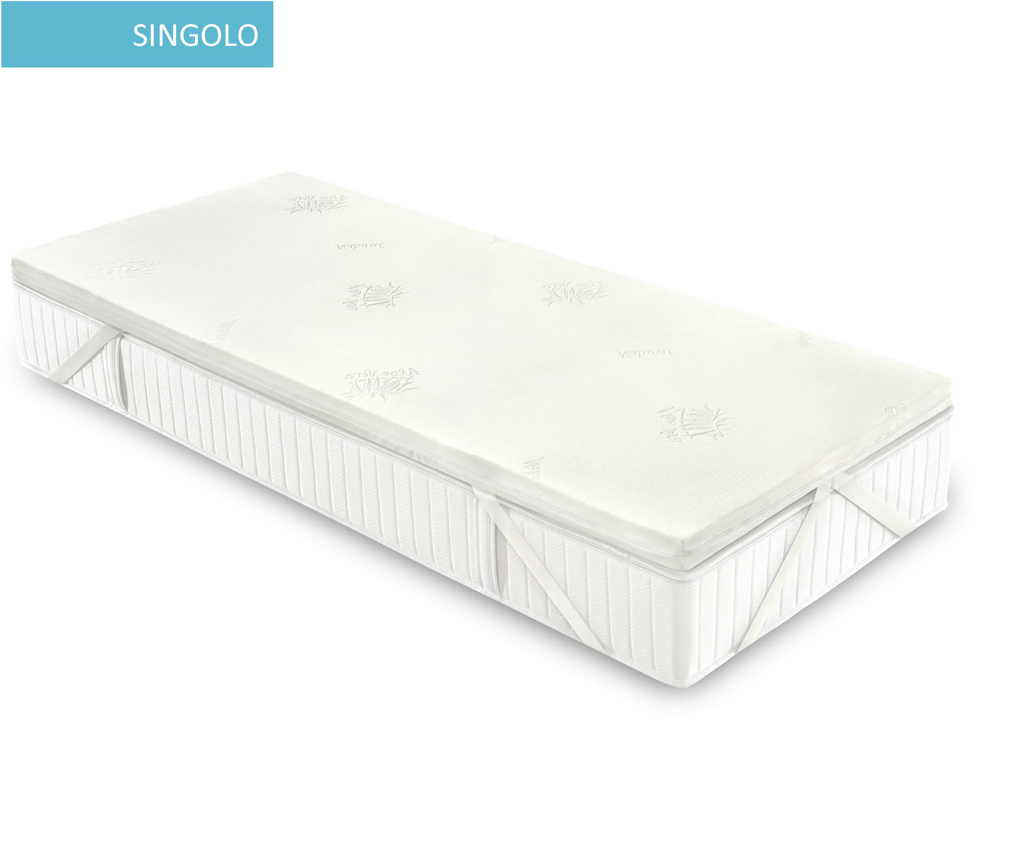 Topper Bed Memory Foam in Aloe Vera Singolo cm.  80x190x4