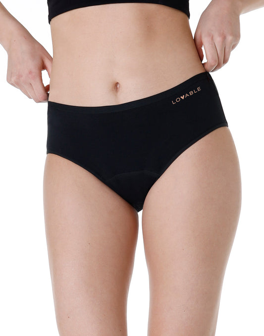Slip midi assorbente lavabile in cotone elasticizzato.