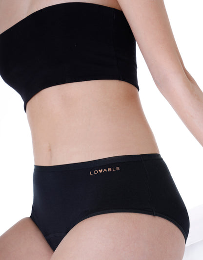 Slip midi assorbente lavabile in cotone elasticizzato.