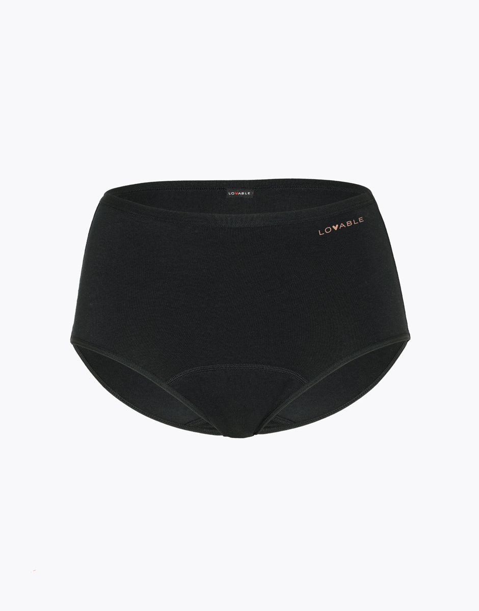 Slip midi assorbente lavabile in cotone elasticizzato.