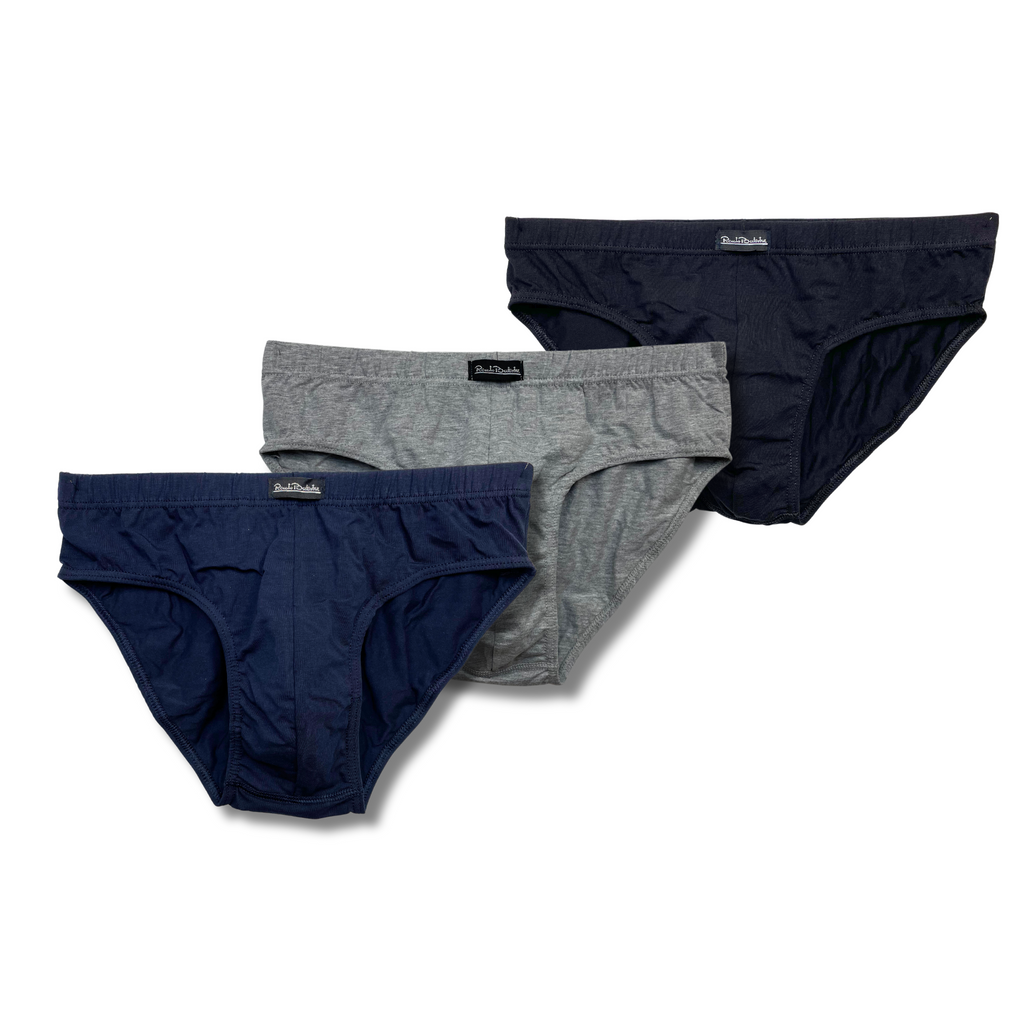 Slip da uomo in cotone Tri-Pack, elastico interno