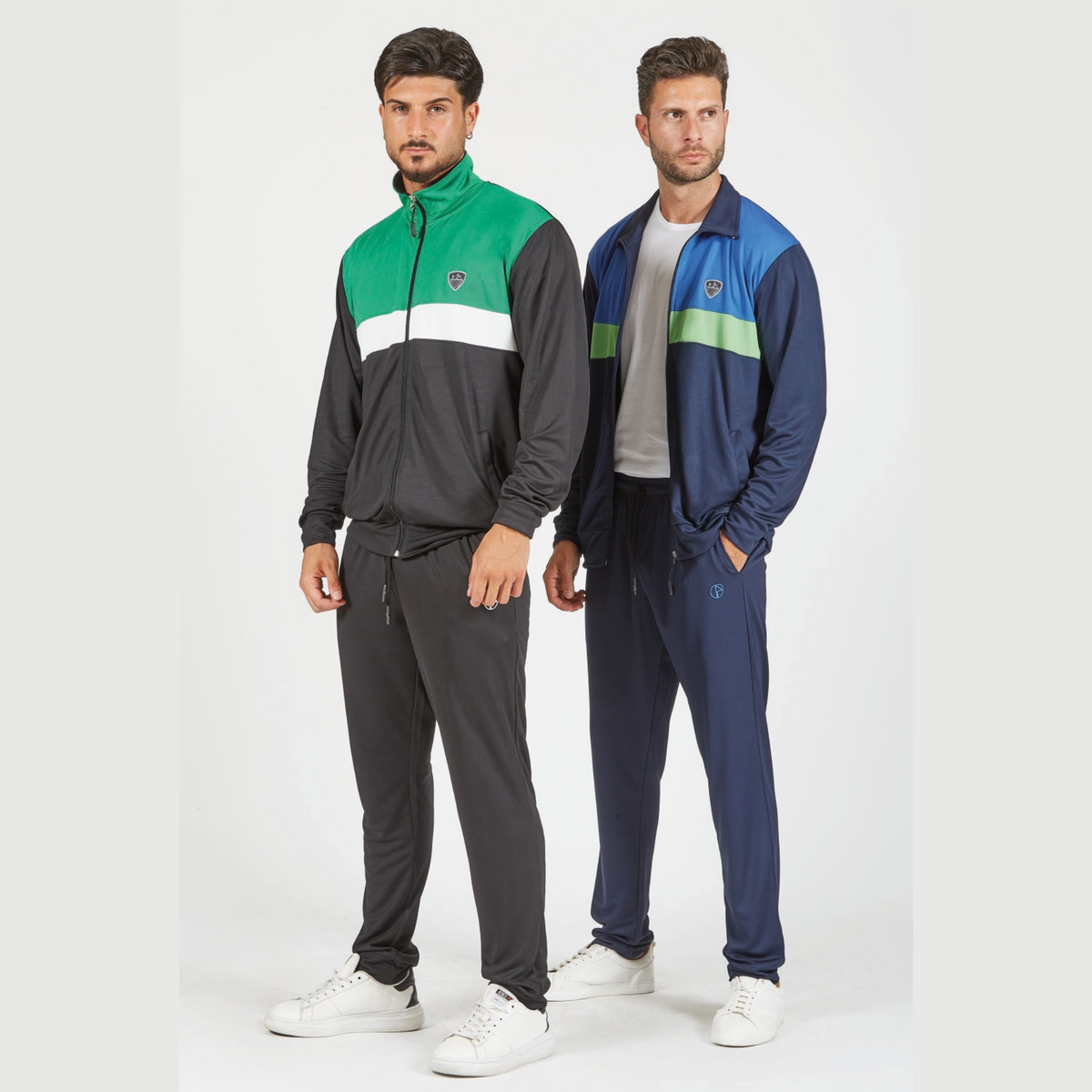 Tuta uomo full zip in tessuto tecnico traspirante