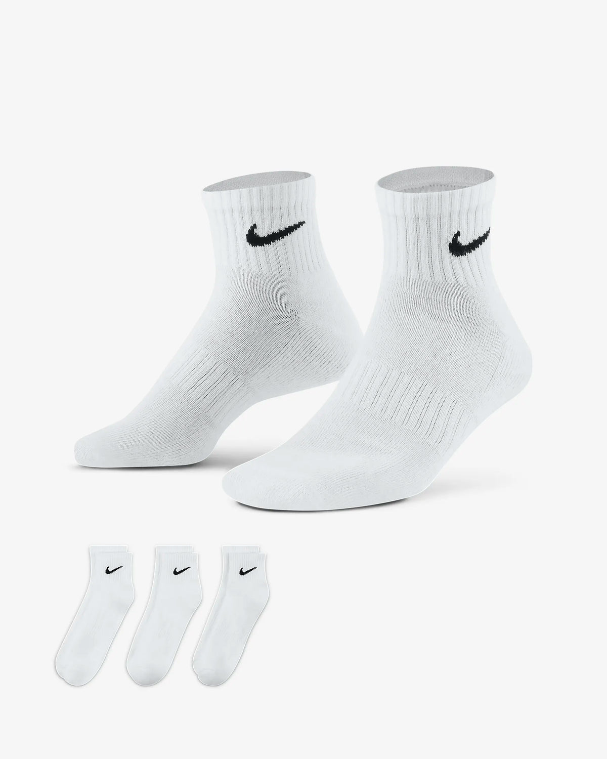 Nike Everyday Cushioned Calze da training alla caviglia (3 paia). - Bianco
