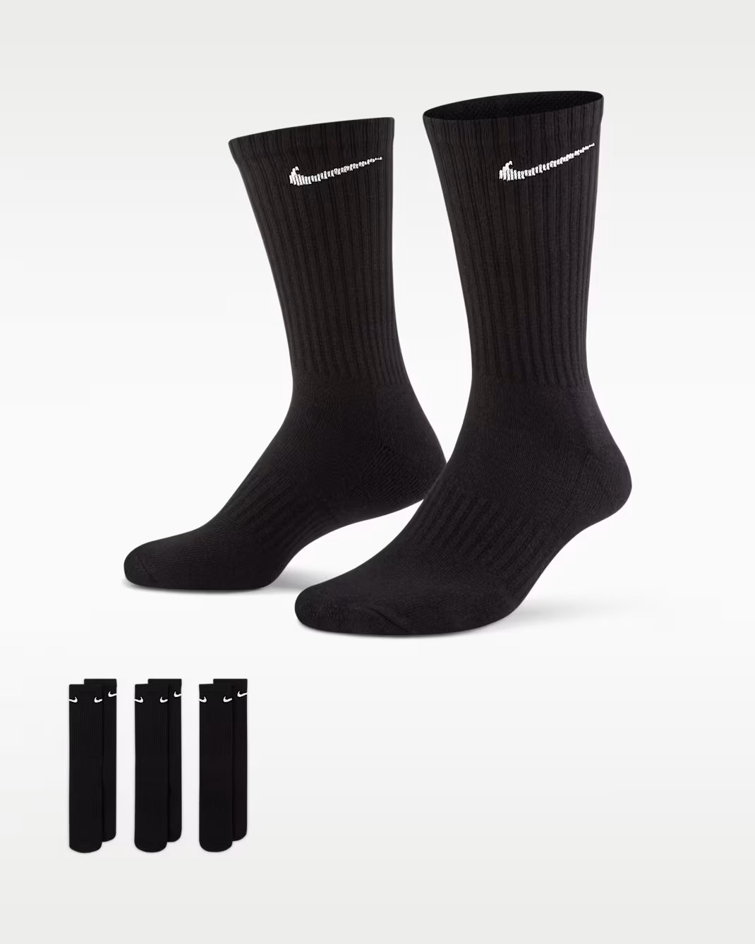 Nike Everyday Cushioned Calze da training di media lunghezza (3 paia) - Nero