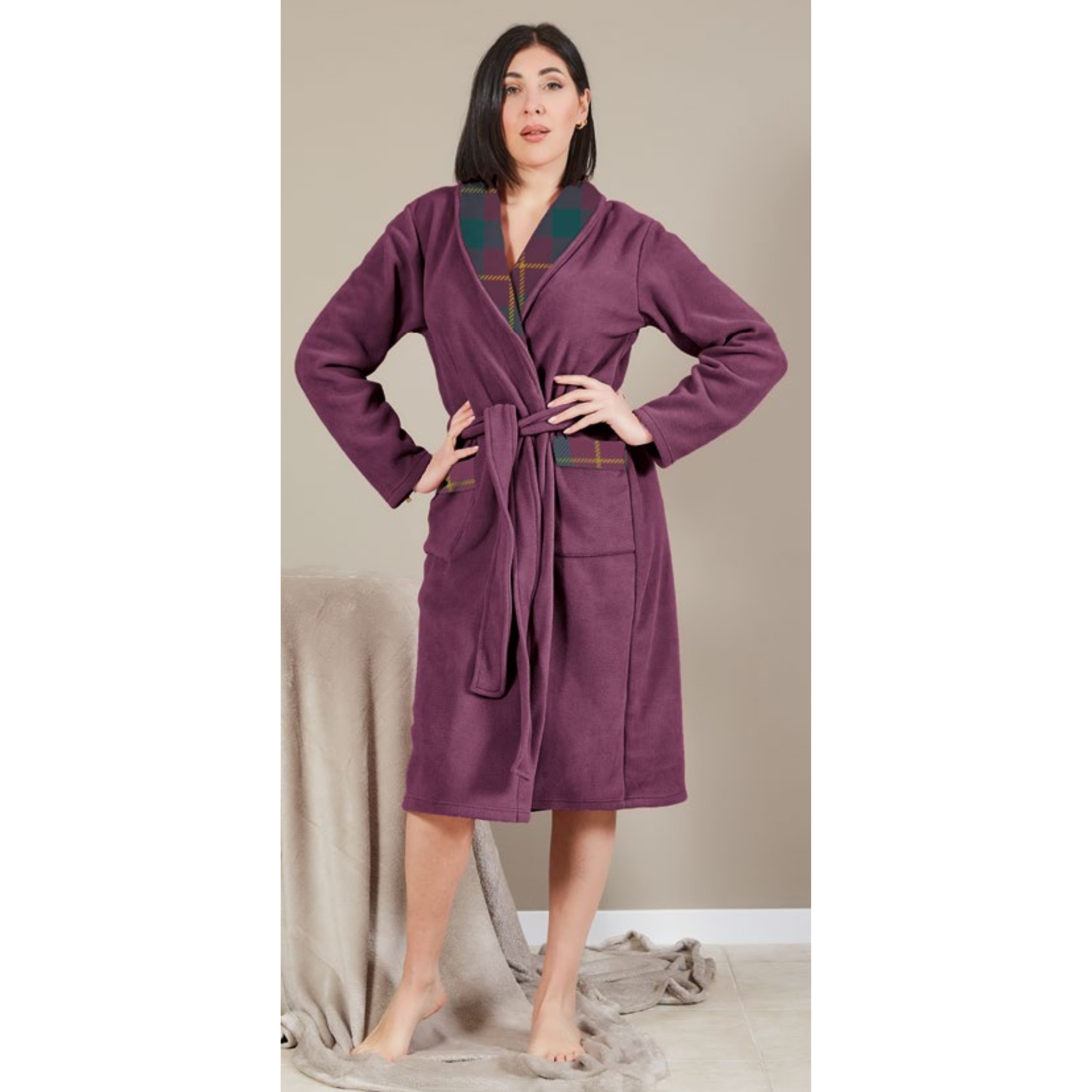 Vestaglia da donna ad incrocio in coral