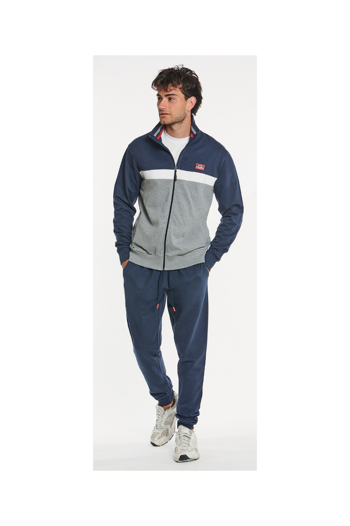 Tuta da uomo in cotone, full zip - Blu