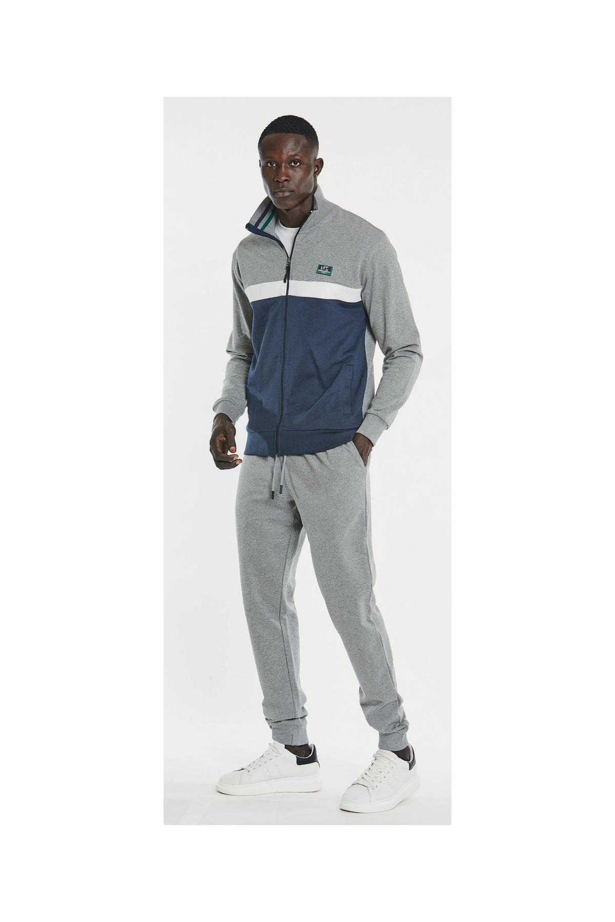 Tuta da uomo in cotone, full zip - Grigio
