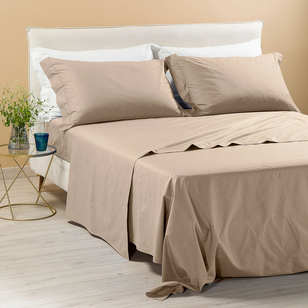 Completo Lenzuola In Percalle Percalle Tinta Unita - Dreaming