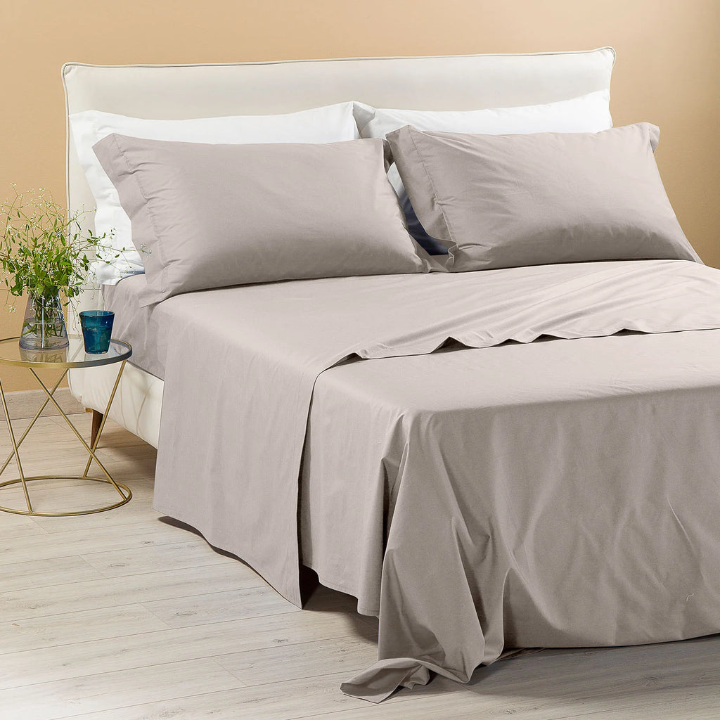 Completo Lenzuola In Percalle Percalle Tinta Unita - Dreaming