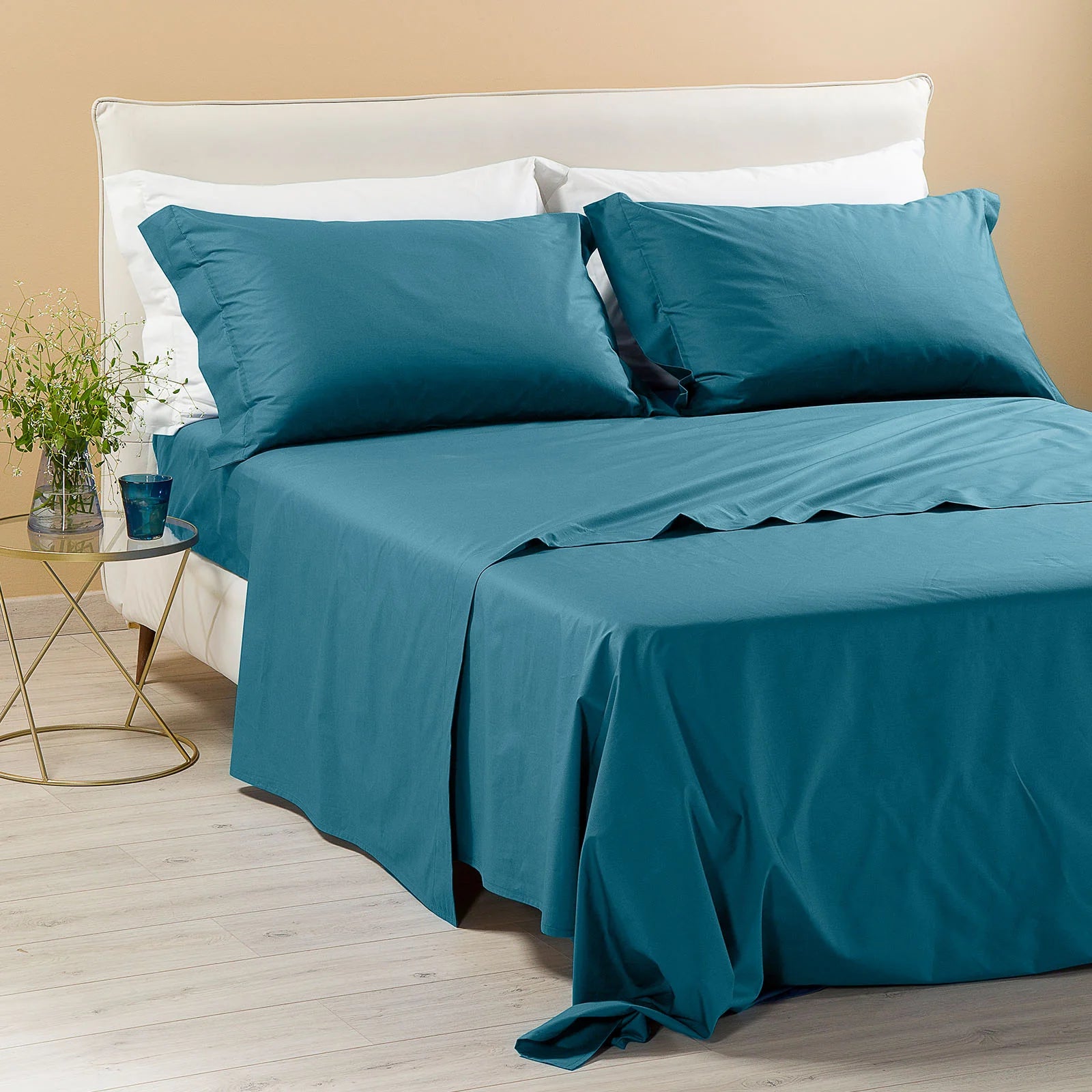 Completo Lenzuola In Percalle Percalle Tinta Unita - Dreaming